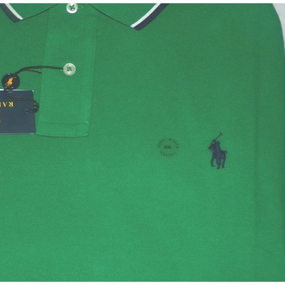 Polo Ralph Lauren Mens Green Classic Fit Tipped Short Sleeve Polo Shirt XXL NWT
